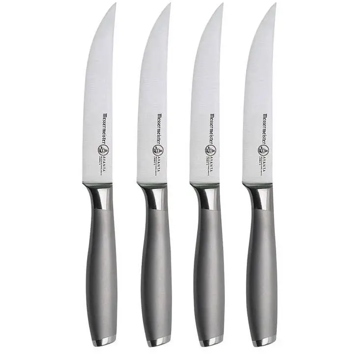 Avanta Fine Edge Steak Knife Set - Durable metal Handle - 4 Pc