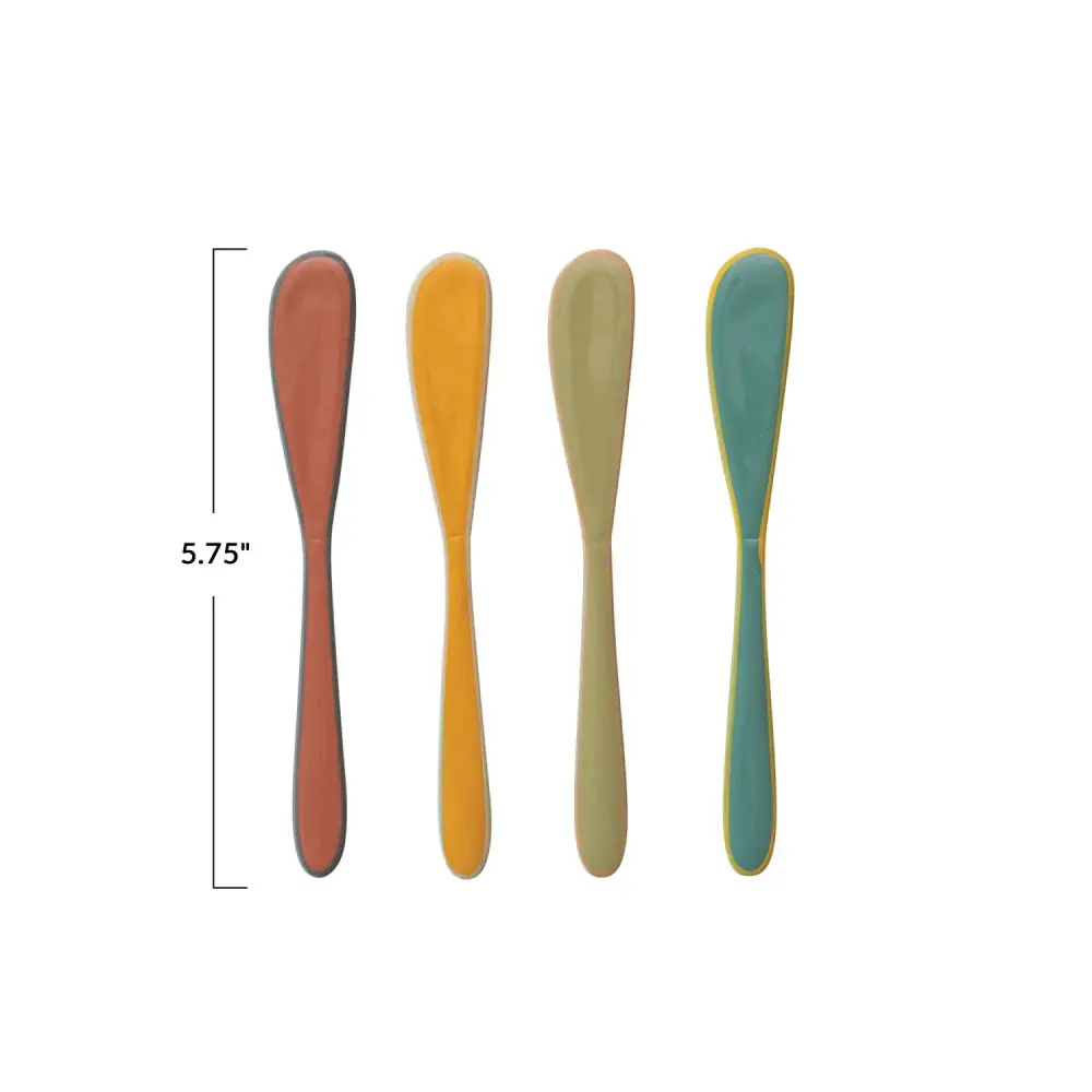Enameled Stainless Steel Canape Knives - Set 4