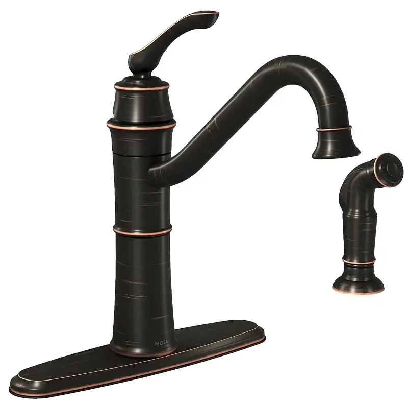 Moen Wetherly Series 87999BRB Kitchen Faucet, 1.5 gpm, 1-Handle, Stainless Steel, Mediterranean Rustic gold
