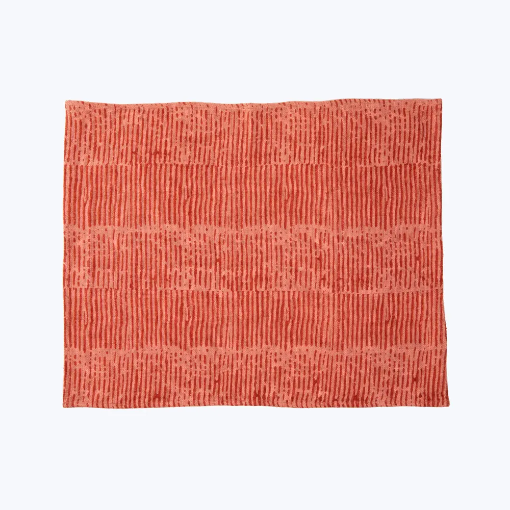 Orange Stripe Flax Placemat