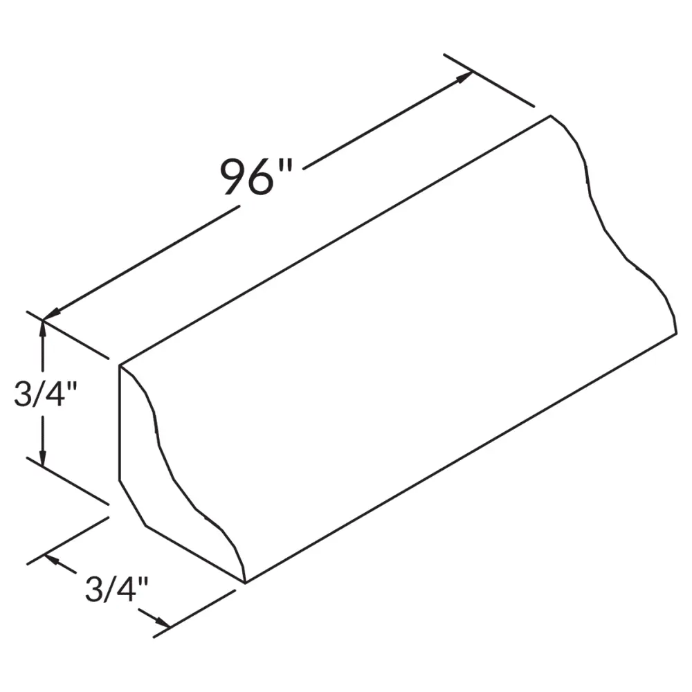 Cove Molding MCV8 Shaker Toffee 0.75 . width 0.75 . height 96 . depth