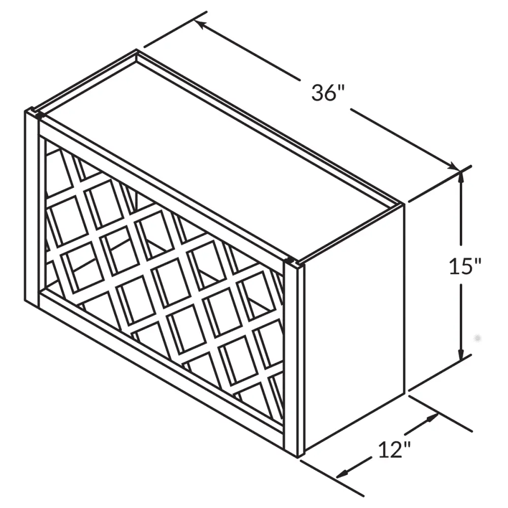 Wall-Mounted Rack Wine Rack Kitchen Cabinet WR3615 Milan Pearl 36 . width 15 . height 12 . depth