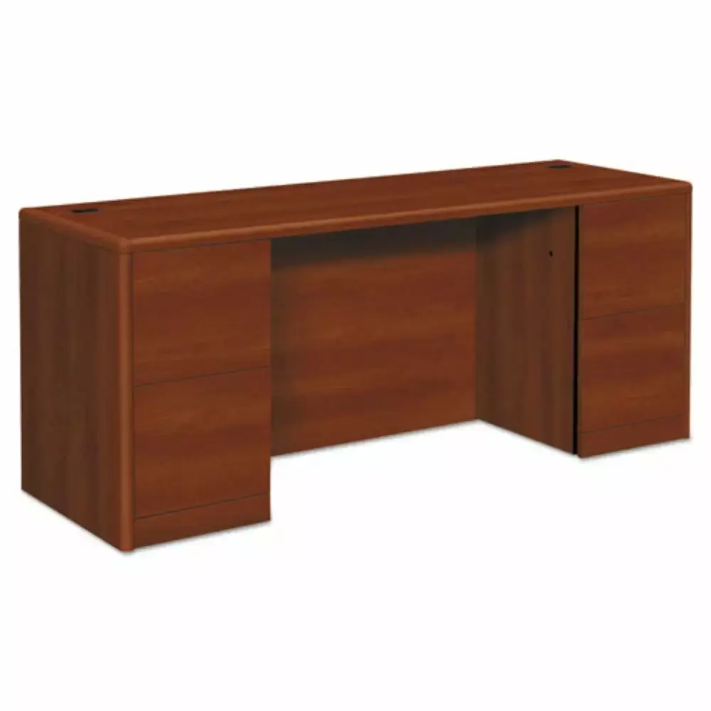 HON 10700 Kneespace Credenza 72w x 24d x 29.5h Cognac Full Height Pedestals