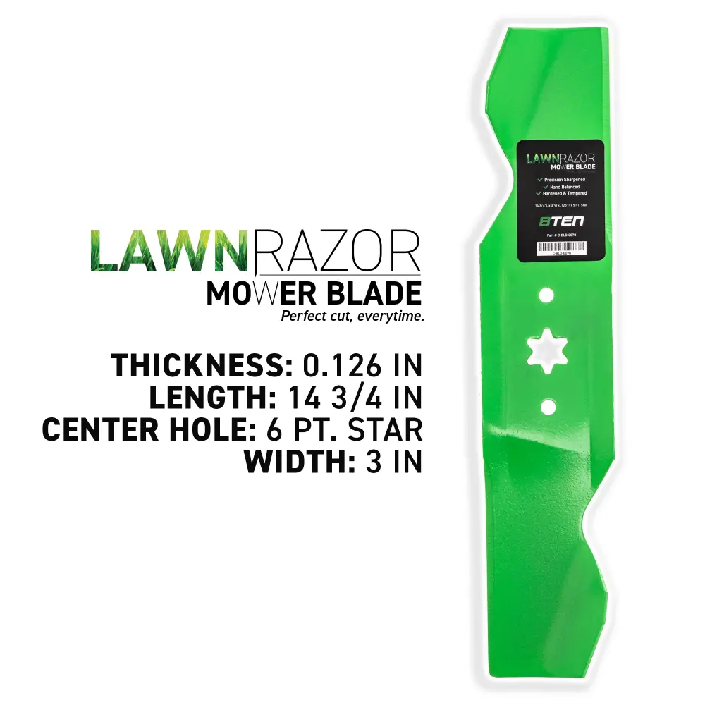 LawnRAZOR Notched High Lift Center Blade MTD Ranch King Huskee 942-0645 742-0645 942-0543