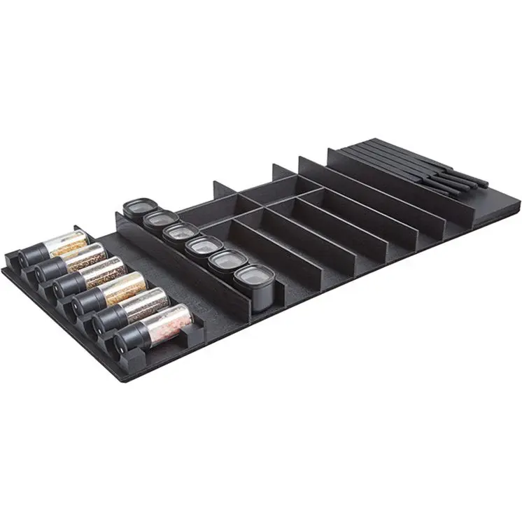 nobilia wooden cutlery insert ash onyx knife block, storage containers and insert BE-MVGS80N 80 cm