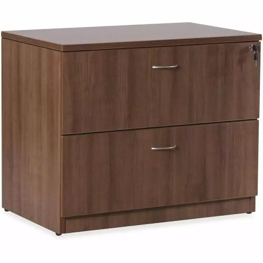 Lorell Essentials Series Walnut Laminate 2-Drawer Lateral File Cabinet 35.5x22x29.5