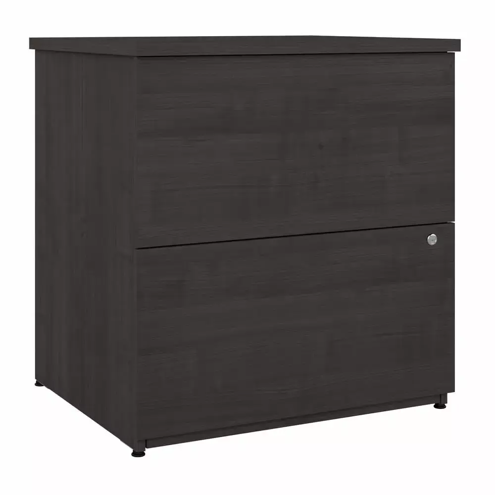 Bestar Universel 28W Standard 2 Drawer Lateral File Cabinet Charcoal Maple
