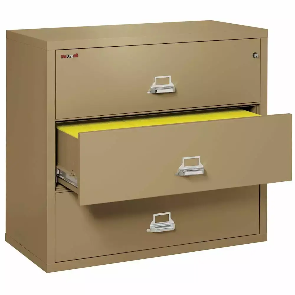 3 Drawer Lateral File Cabinet 44 Wide Sand - Large Office Storage FireKing