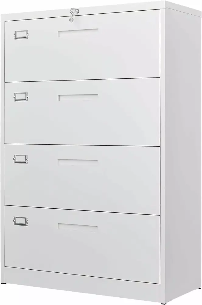 FJU 4 Drawer File Cabinet Lock Metal Lateral Office Storage