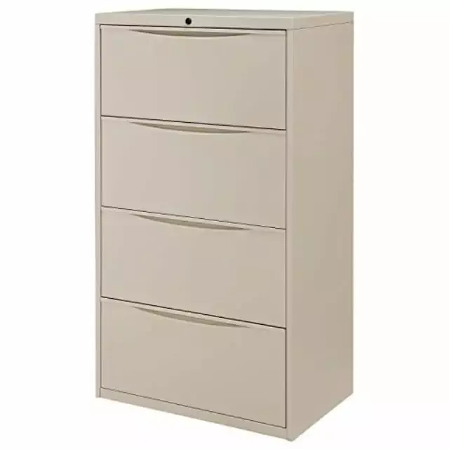 30W Premium 4-Drawer Lateral File Cabinet Putty Office Storage Solution Global Industrial