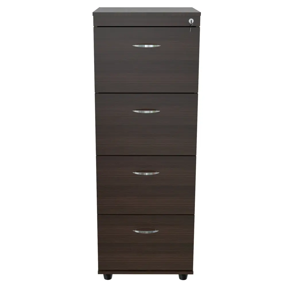 HomeRoots Decor 52-inch Espresso 4-Drawer File Cabinet Melamine Wood
