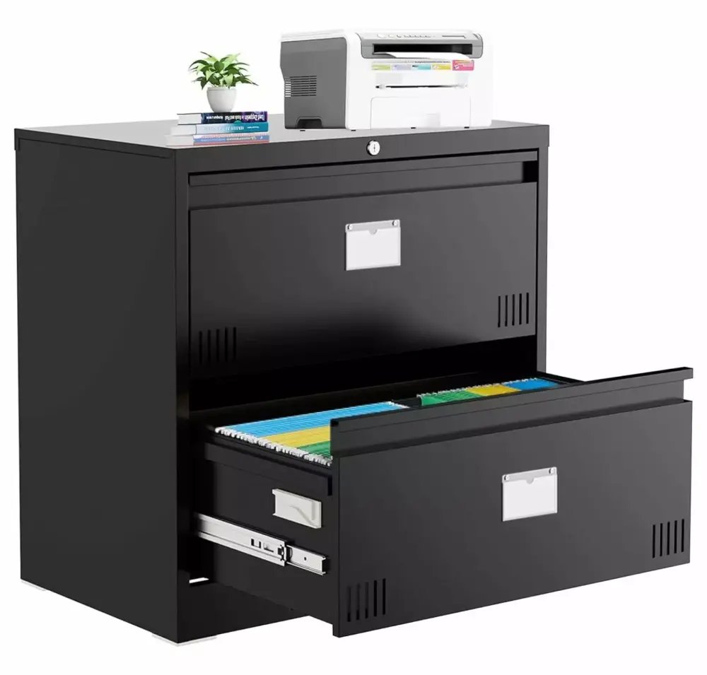 Lateral File Cabinet Lock 2 Drawer Metal Horizontal Filing Cabinet Huangfeiyan