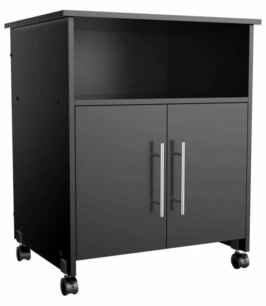 Jadona Rolling Wood File Cabinet Mobile Lateral Filing Cabinet Printer Stand Open Storage Shelves