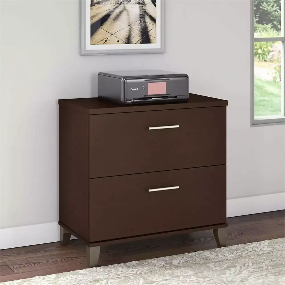 Kingfisher Lane Cherry Lateral File Cabinet Engineered Wood Contemporary