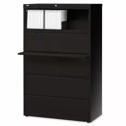 Lorell 5-Drawer Lateral File Cabinet Letter Legal A4 Ball-Bearing Suspension