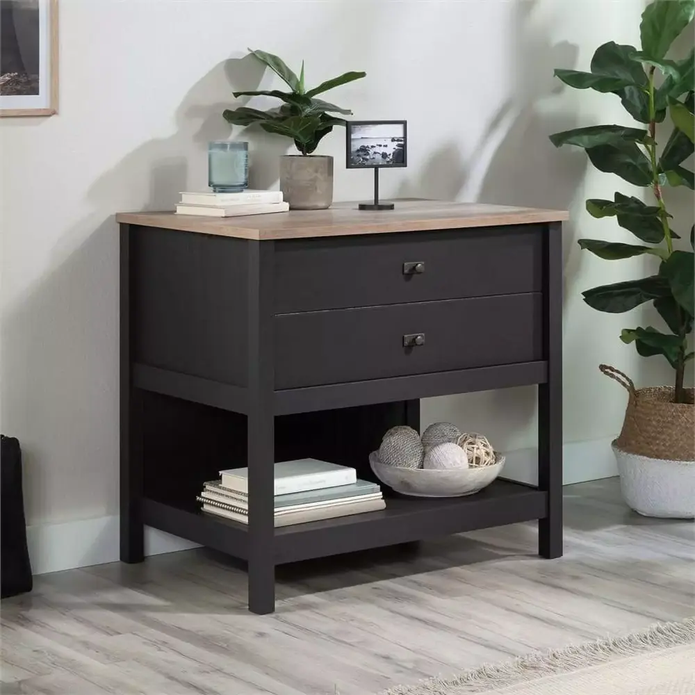 Pemberly Row 1-Drawer Coastal Engineered Wood Lateral File Raven Oak