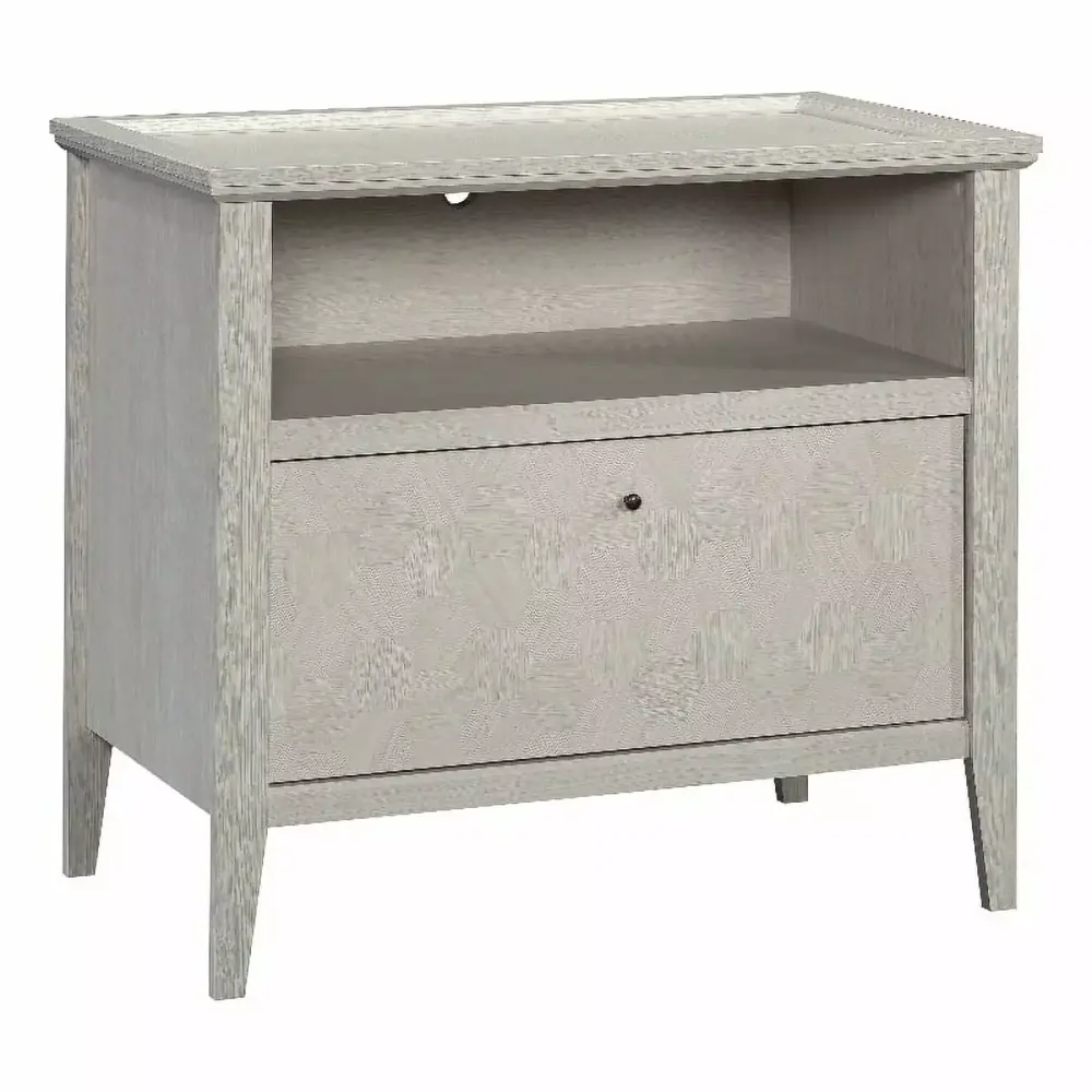 Pemberly Row Engineered Wood and Metal Lateral File Cabinet Glacier Oak Office Storage
