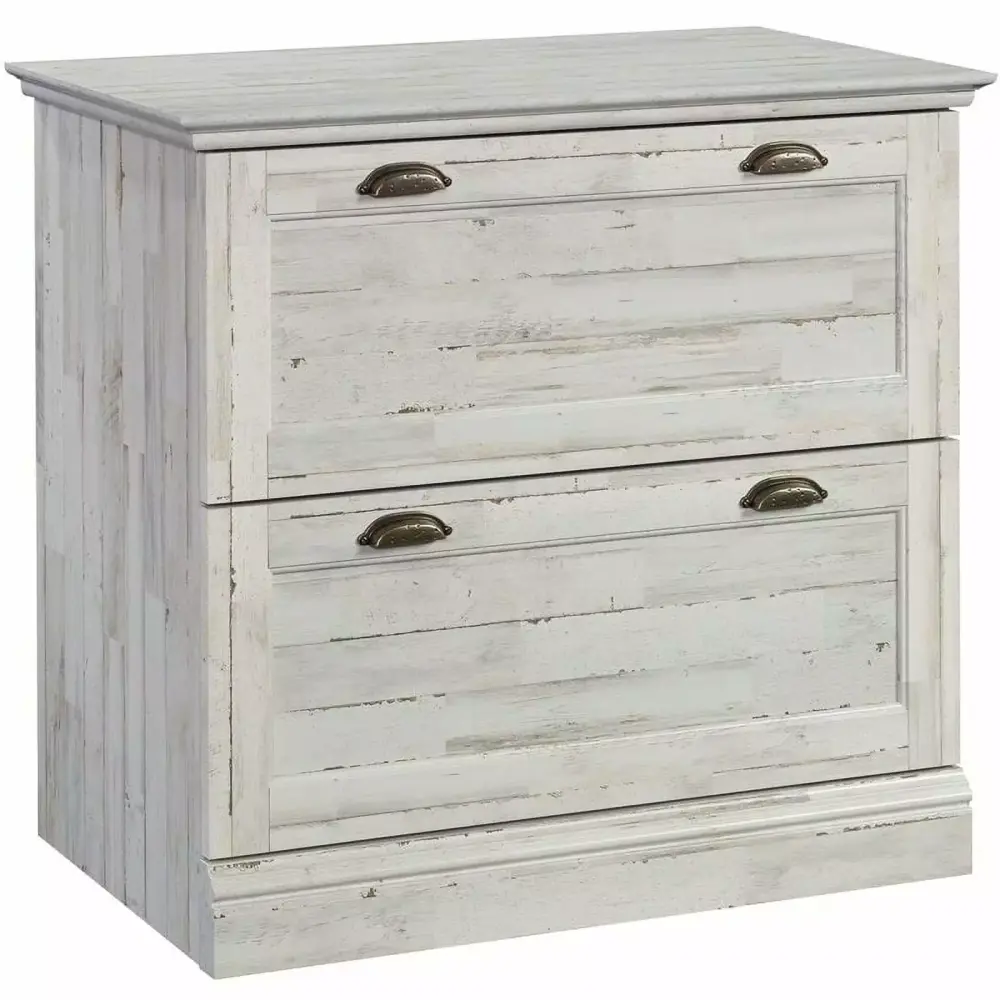 Pemberly Row Mid-Century Engineered Wood Lateral File Cabinet White Plank