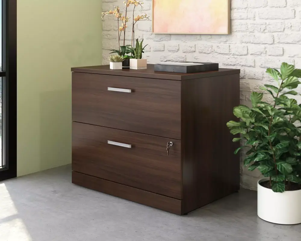 Sauder Affirm Engineered Wood Lateral Filing Cabinet Noble Elm Brown