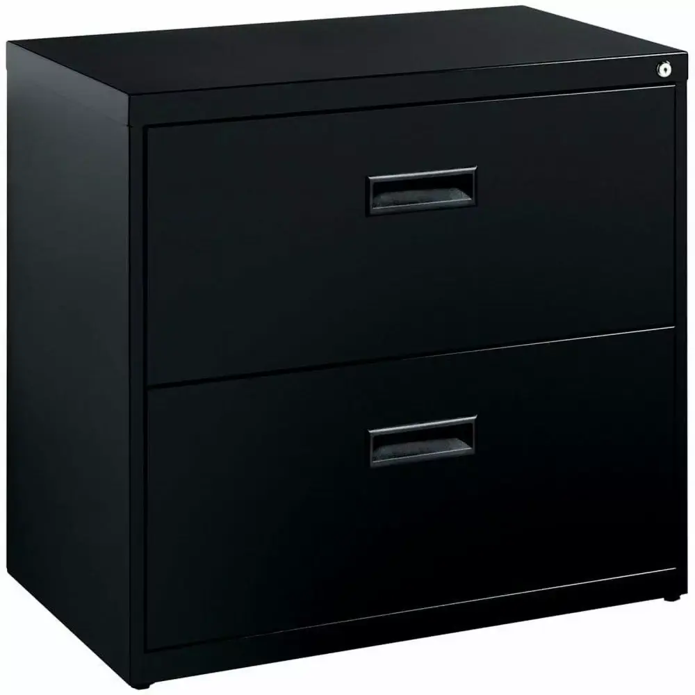 Scranton & Co 2-Drawer Modern Metal Lateral File Cabinet Black Office
