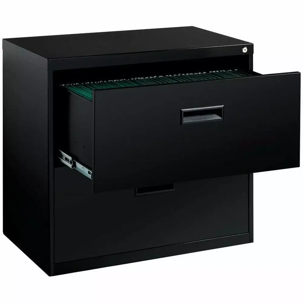 Scranton & Co 2-Drawer Modern Metal Lateral File Cabinet Black Office