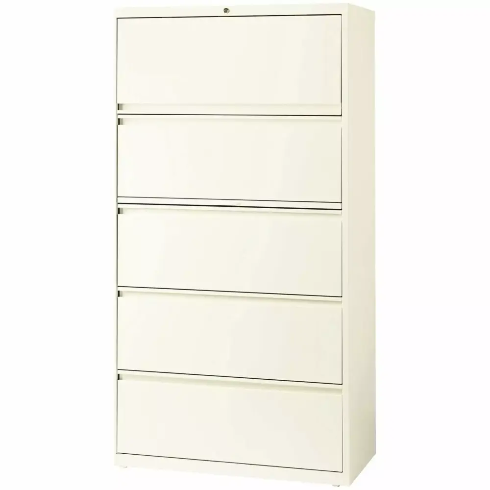 Scranton & Co 36 5-Drawer Modern Metal Lateral File Cabinet Off White - Letter Legal A4 Size