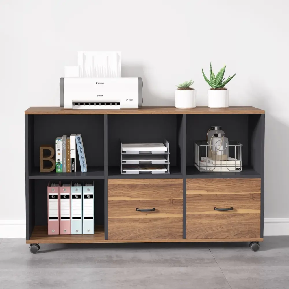 Tribesigns 2 Drawers Lateral File Cabinet 43 Inches Mobile Filing Cabinet Letter Size