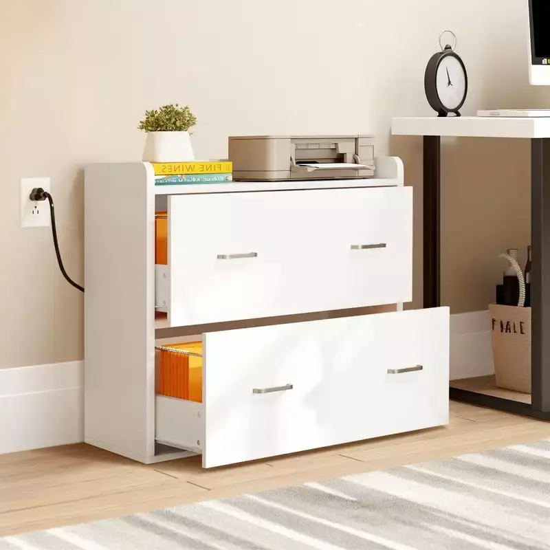 Clearance Uforic File Cabinet Charging Station Wood Lateral Filing Cabinet