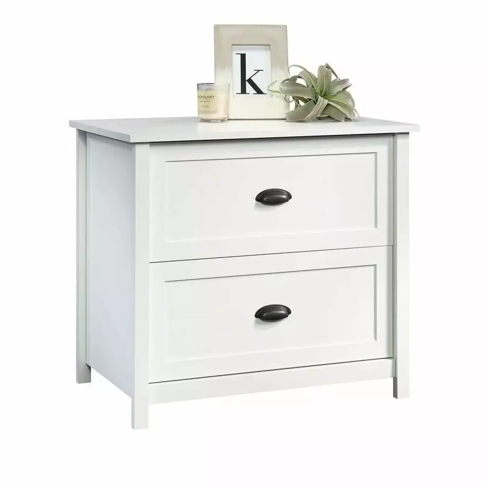 UrbanPro Engineered Wood 2-Drawer Lateral File Cabinet Soft White Home Office