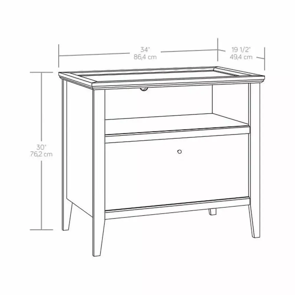 UrbanPro Engineered Wood and Metal Lateral File Cabinet Glacier Oak Modern Office Storage