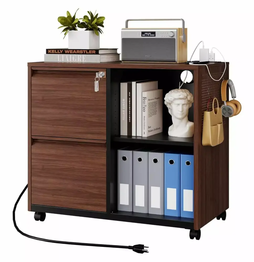 ZHANGHU Mobile 2 Drawer File Cabinet Lock Metal Lateral Printer Stand Shelves
