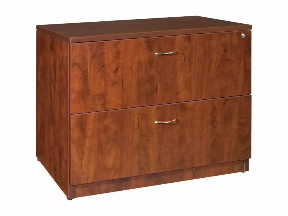 Lorell Anti-Tip Cherry Lateral File Cabinet 35x22x29.5 Inches