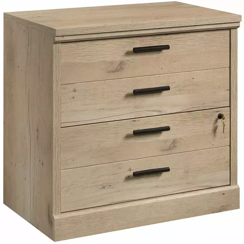 Pemberly Row Prime Oak Engineered Wood Lateral File Cabinet Traditional