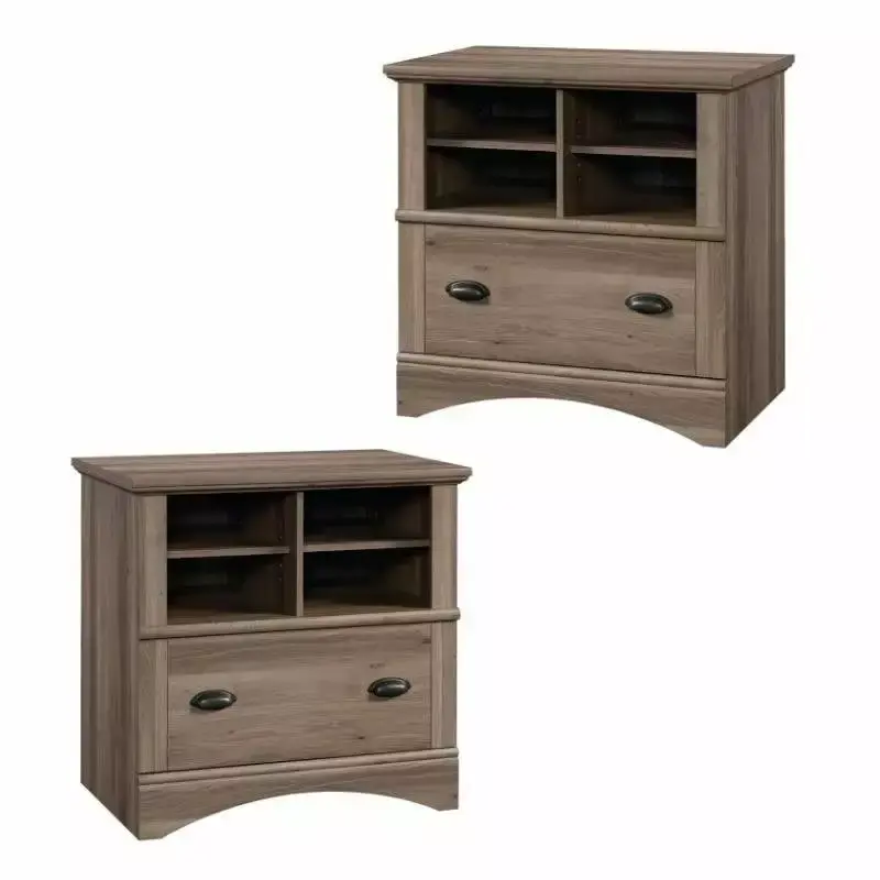 Set 2 1 Drawer Lateral File Cabinet Salt Oak Sauder