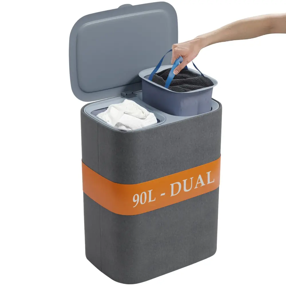 Dual Section 90l Laundry Basket Lid