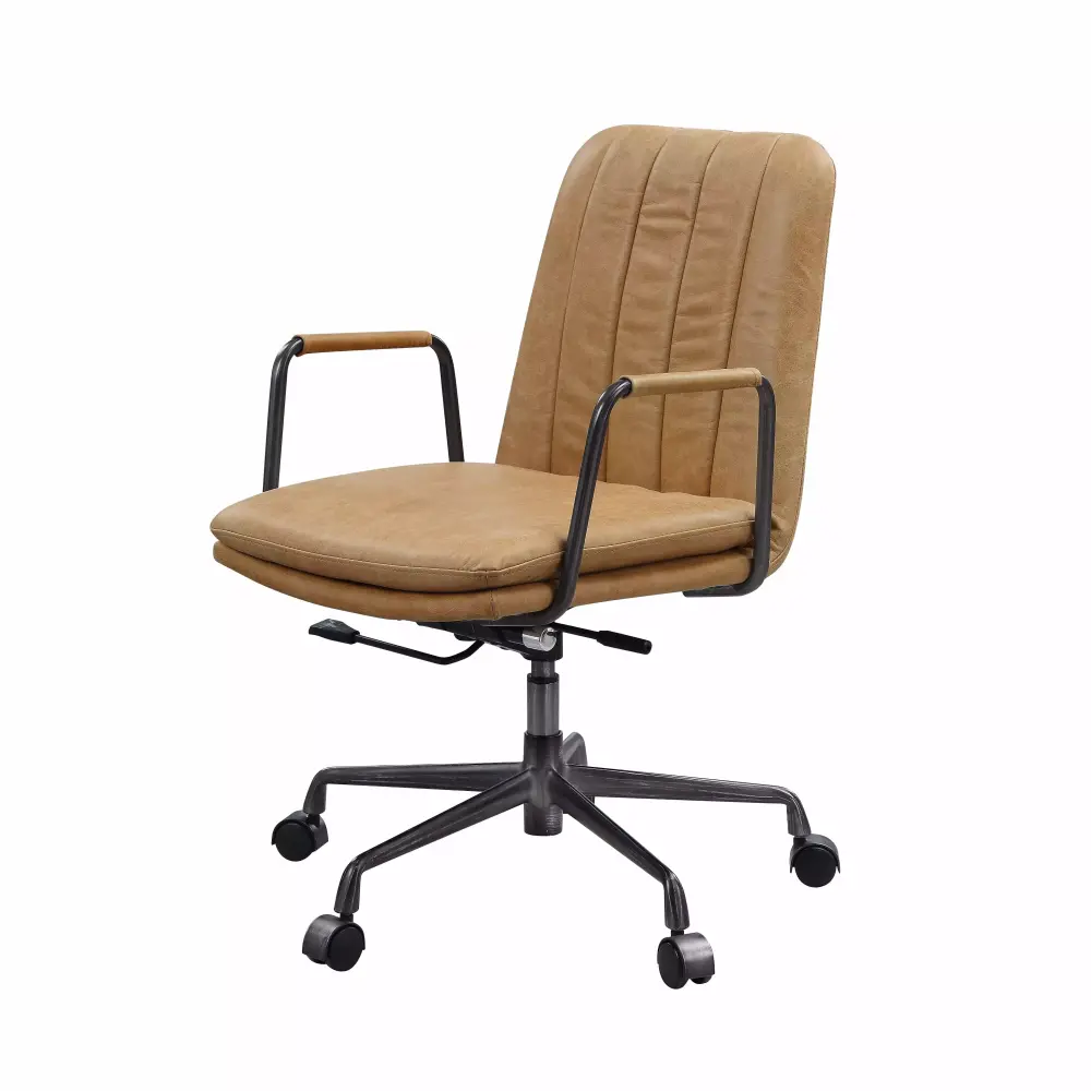 Eclarn Office Chair Rum Top Grain Leather - Luxurious Executive Chair Acme Furniture