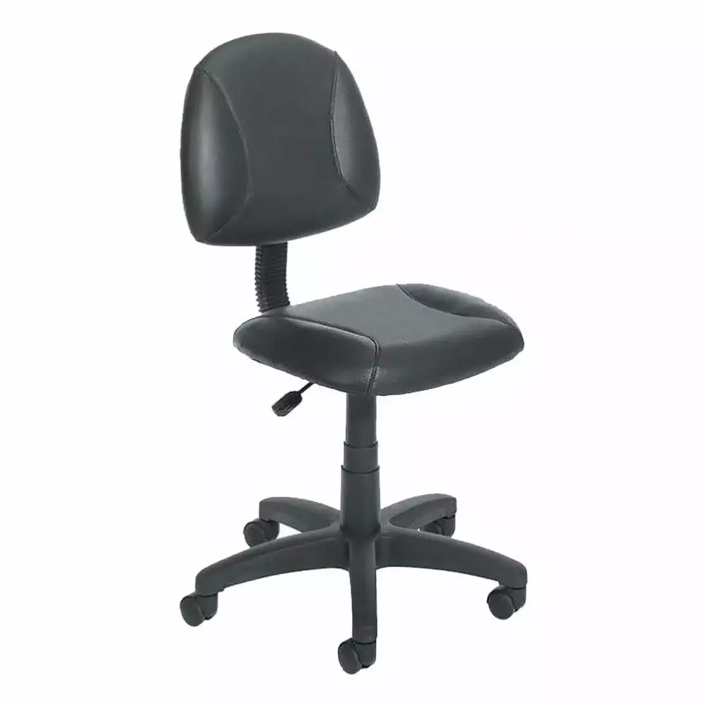 Pemberly Row Leather Adjustable Deluxe Posture Office Chair Black