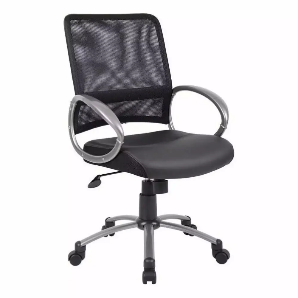 Scranton & Co Faux Leather Mesh Task Office Chair Black
