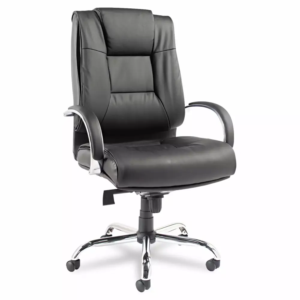 Alera Ravino Big & Tall Series High-Back Swivel Tilt Black Leather Office Chair