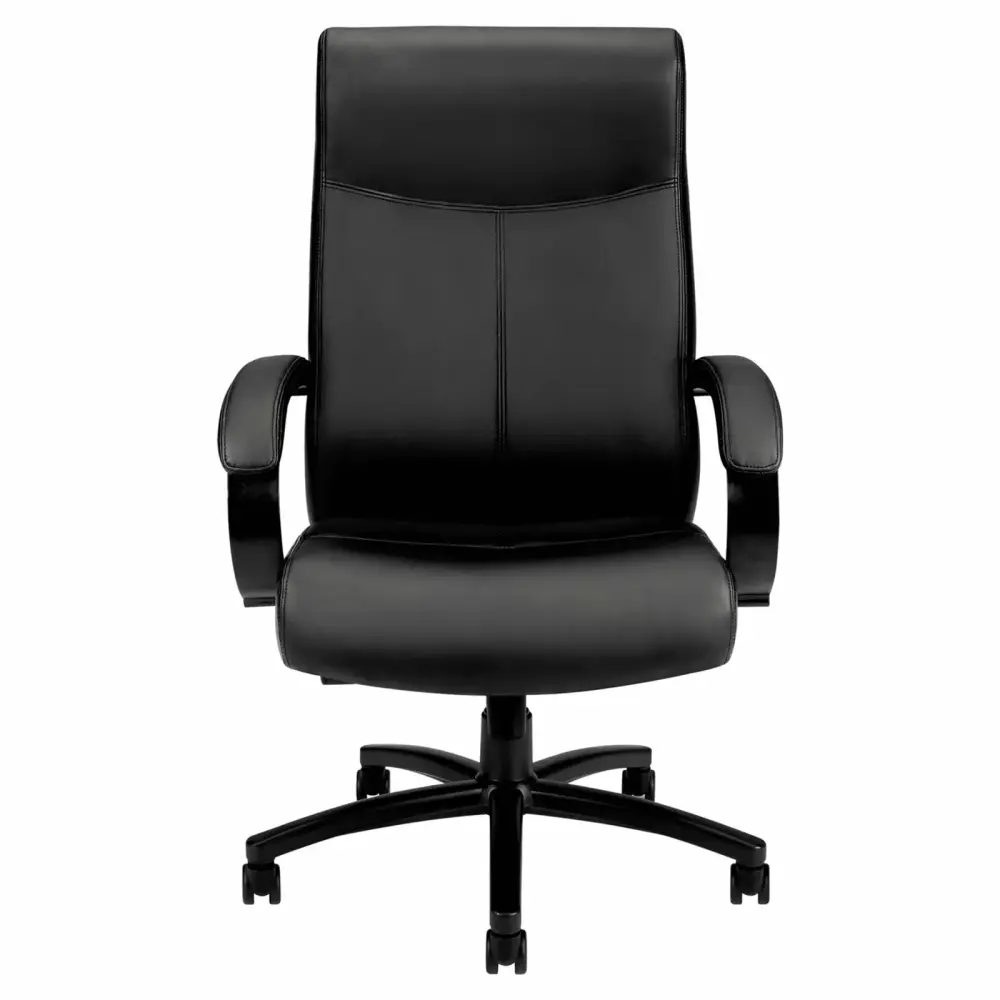 basyx VL685 Series Big & Tall Black Leather Office Chair Supports 450 lbs HON