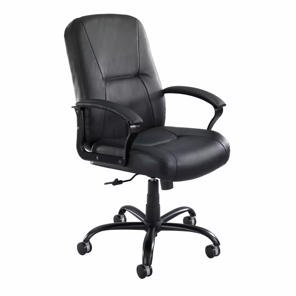 Safco Serenity High Back Big and Tall Black Leather Office Chair