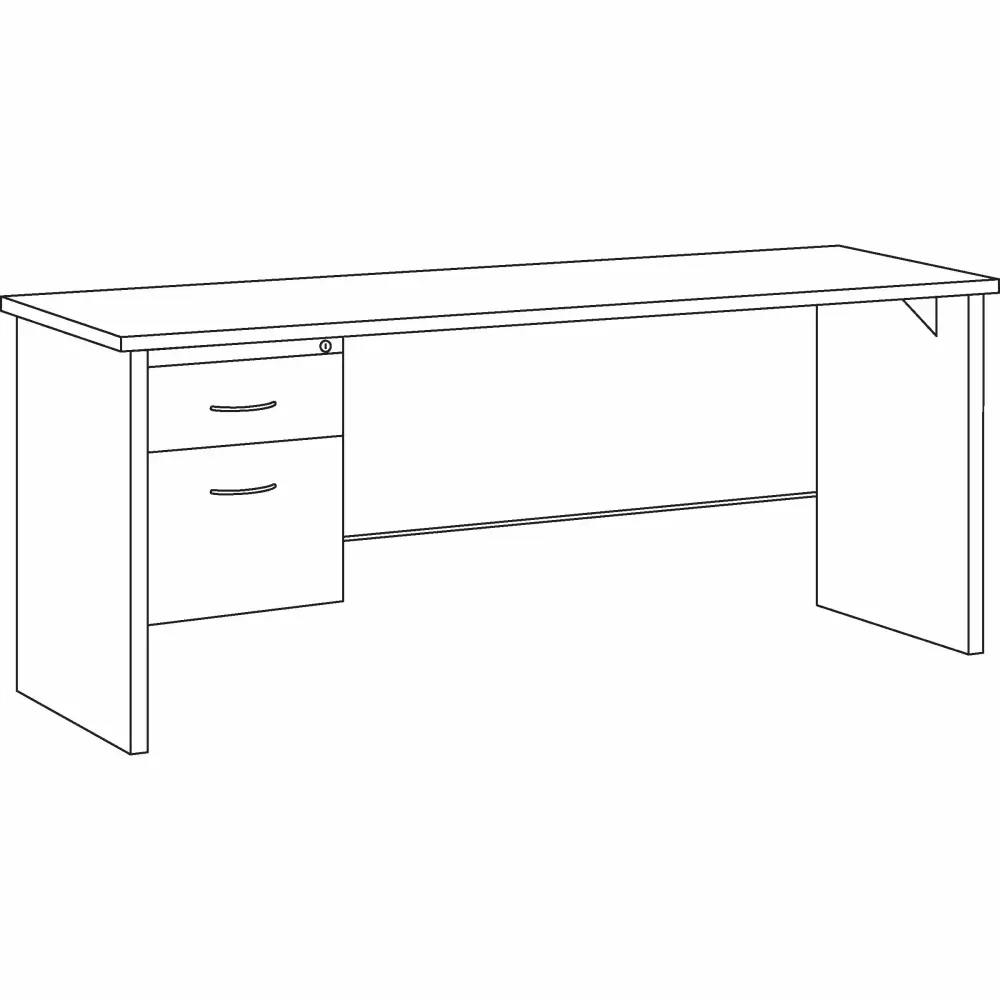 Lorell Mahogany Laminate Steel Left-Pedestal Credenza LLR79164