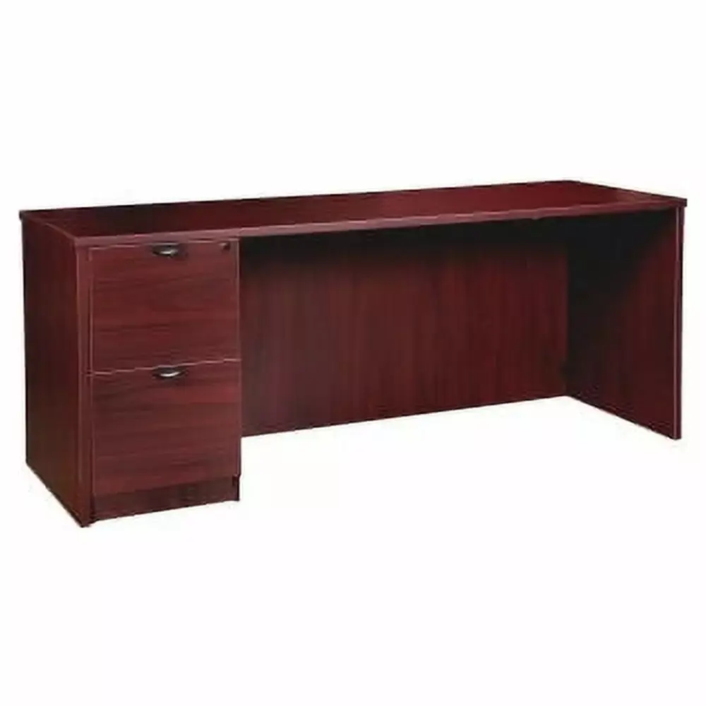 Lorell Prominence 2.0 Mahogany Left-Pedestal Credenza 66 x 24 x 29 2-Drawer