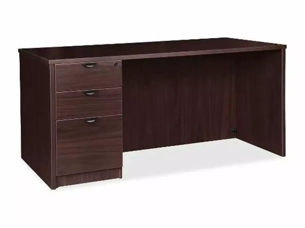 Lorell Prominence 2.0 Espresso Left-Pedestal Desk 72 x 36 x 29 3-Drawer