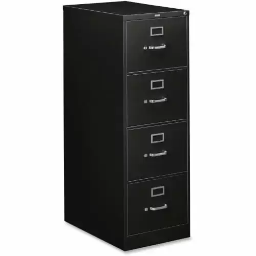 HON 310 Series Vertical 4-Drawer Legal File Cabinet Black Office Use
