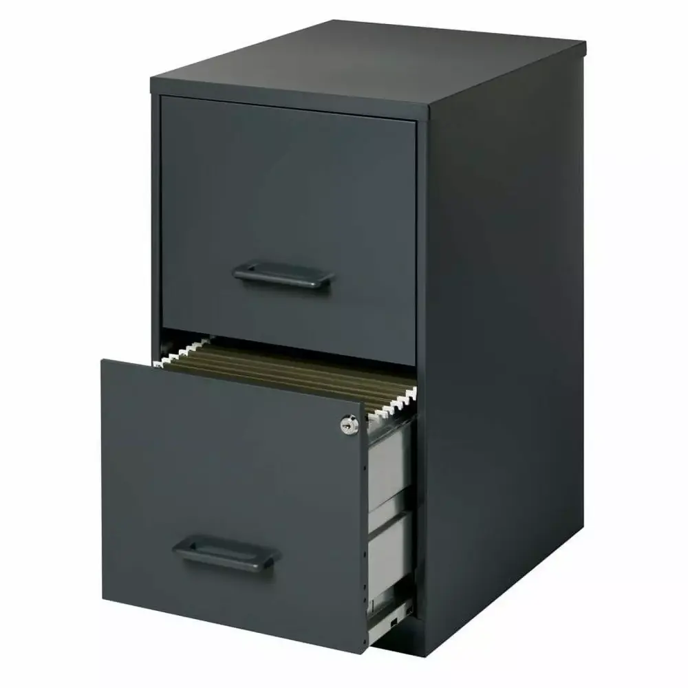 Pemberly Row 2 Drawer Letter File Cabinet Black Office Storage