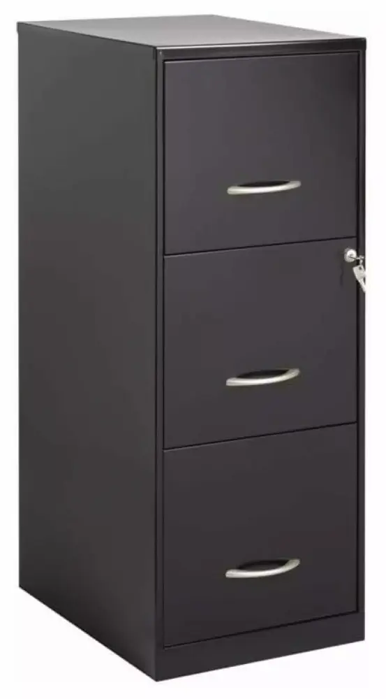 Cooper 3 Drawer Letter File Cabinet Black Office Document Storage Solution CHNRED