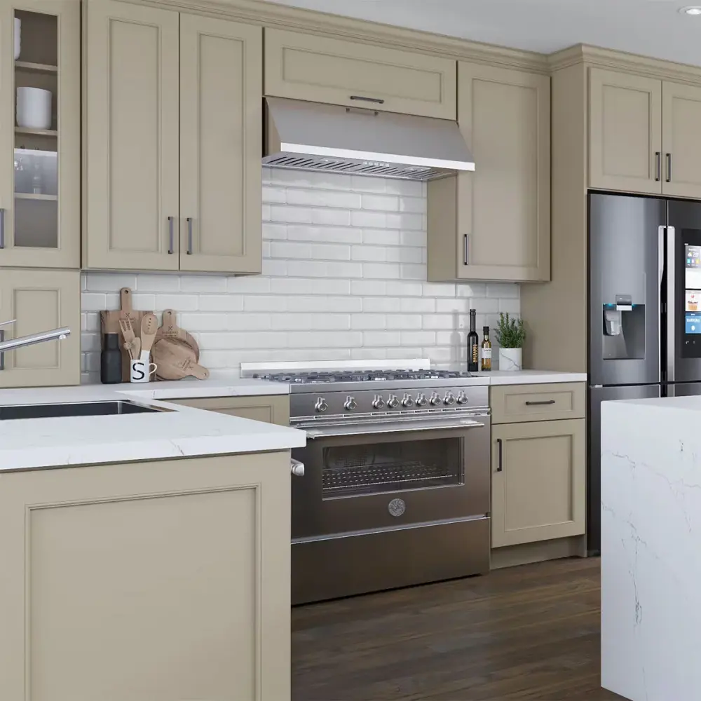 Fabuwood Allure Fusion Oyser Recessed Panel Khaki Door Sample