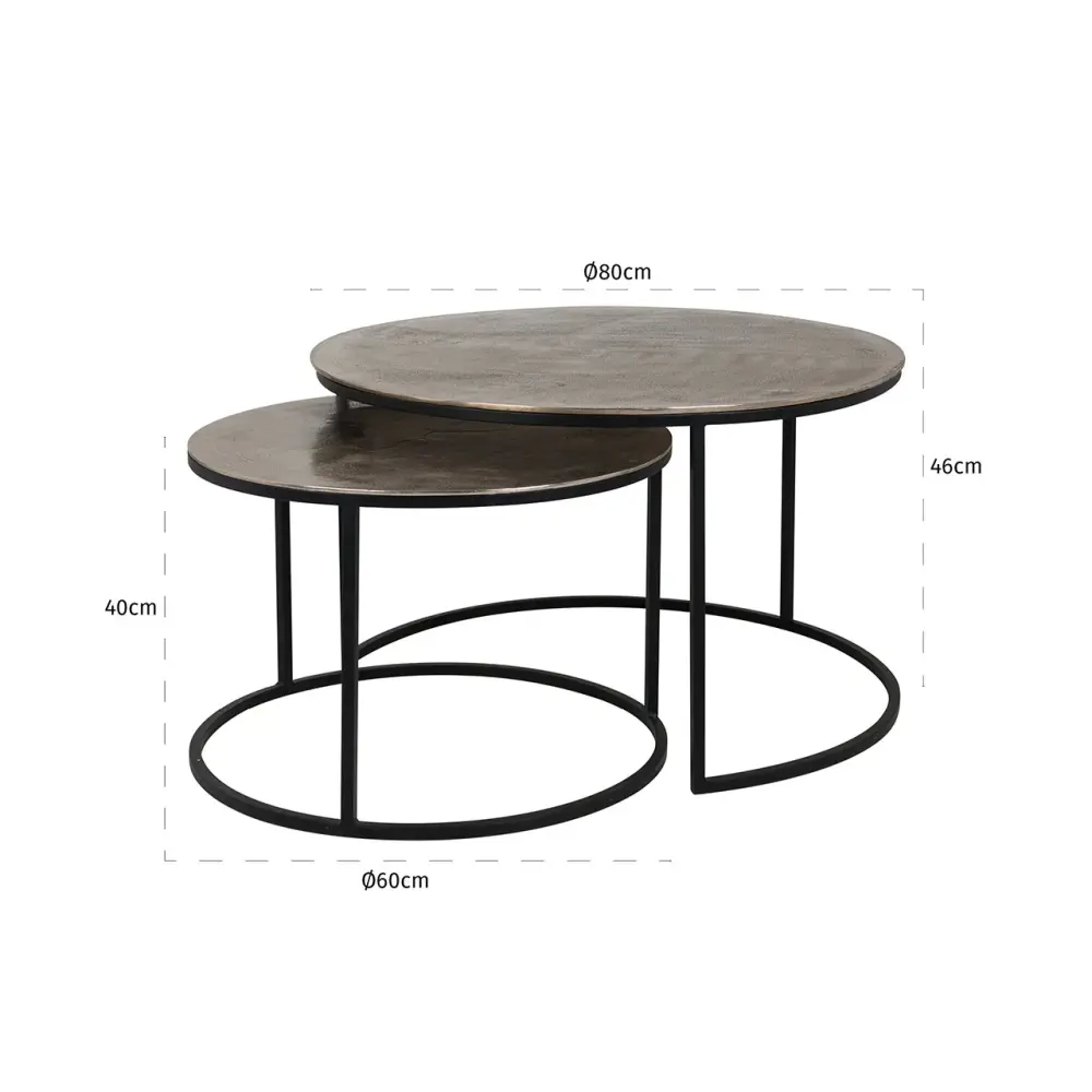 Asher Round Coffee Table - Champagne Golden