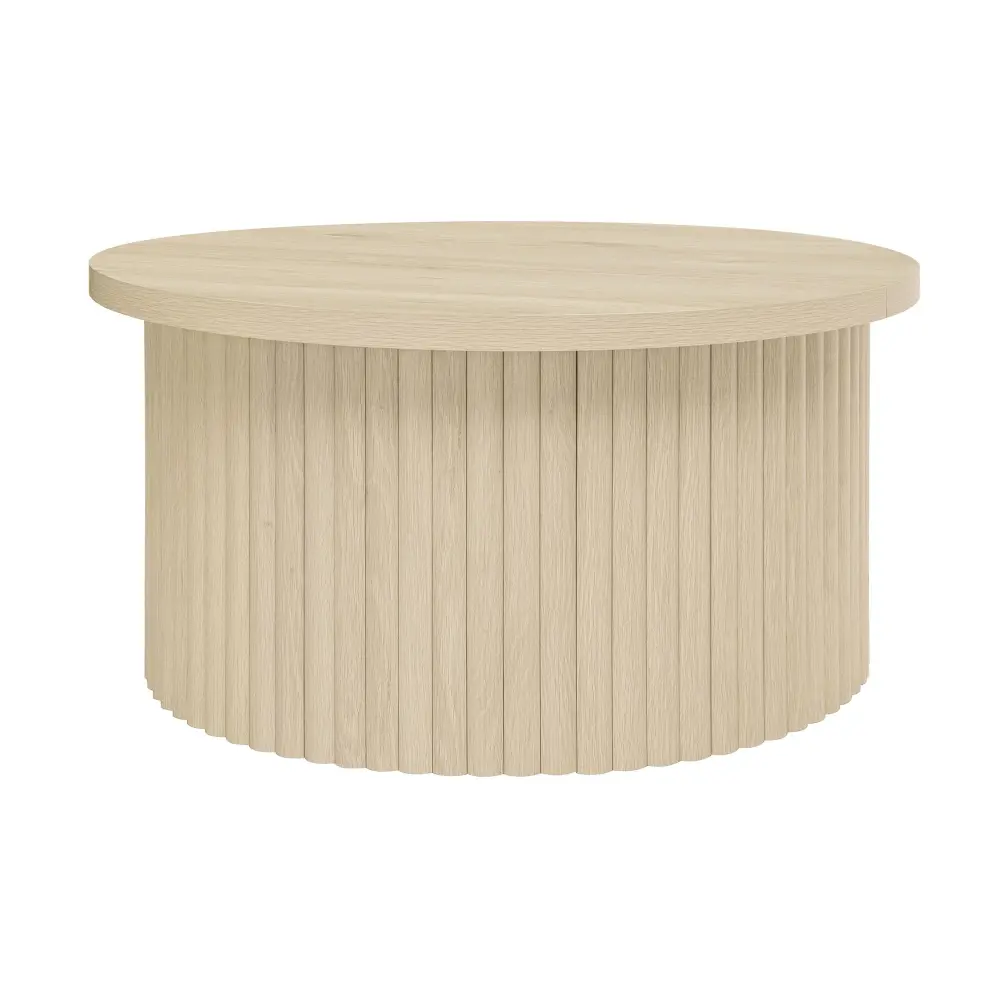 Coffee Table, Round Coffee Table, Minimalist Side Tables Accent End Table Living Room, Apartment - Natural